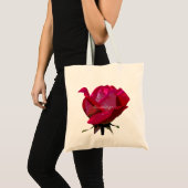 enkele rode roos tote bag (Voorkant (product))