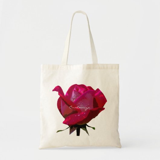 enkele rode roos tote bag (Voorkant)