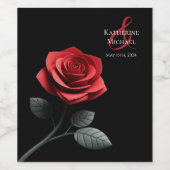 Enkele rode roos wijn etiket (Enkel label)