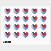 Enkele rode tulp bloem hart sticker (Vel)