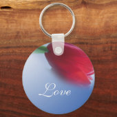 Enkele rode tulp bloem sleutelhanger (Voorkant)