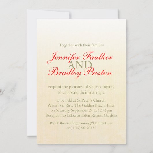 Enkele rode tulp kunst bruiloft uitnodiging (Achterkant)