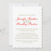 Enkele rode tulp kunst witte bruiloft uitnodiging (Achterkant)