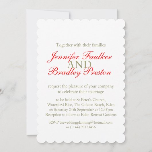 Enkele rode tulp kunst witte bruiloft uitnodiging (Achterkant)