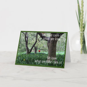 Enkele rode tulp voor liefde en zorg kaart