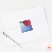 Enkele rode tulpenbloem vierkante sticker (Envelop)