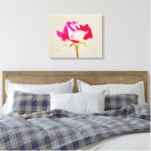 Enkele Roos Kunst Fotoprente Canvas Afdruk (Insitu (Slaapkamer))
