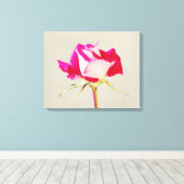 Enkele Roos Kunst Fotoprente Canvas Afdruk (Insitu (Houten vloer))