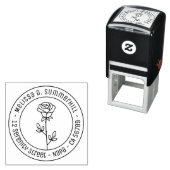 Enkele roos rond adres zelfinktende stempel (In situ)