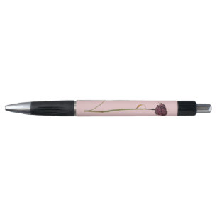 Enkele Roos Zwarte Inkt Balpen Pen
