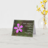 Enkele roze bloem doordachte sympathie kaart (Gele Bloem)