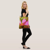 Enkele Roze Cosmos Bloem Kunst Persoonlijk Tote Bag (Op model)