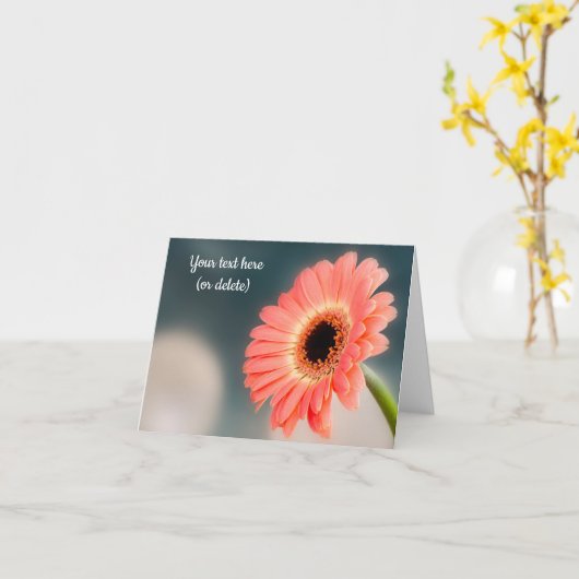 Enkele roze Gerbera wenskaart Kaart (Gele Bloem)