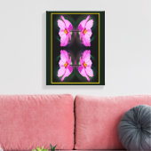 Enkele Roze Kosmos Bloem Abstract Canvas Afdruk (Insitu (Woonkamer))