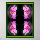 Enkele Roze Kosmos Bloem Abstract Poster (Voorkant)