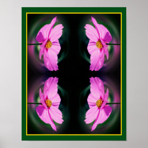 Enkele Roze Kosmos Bloem Abstract Poster