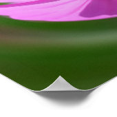 Enkele Roze Kosmos Bloemspiegel Abstract Poster (Hoek)