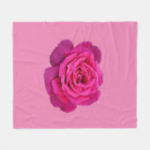 Enkele roze roos fleece deken (Voorkant (Horizontaal))
