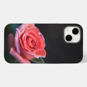 Enkele roze roos met dauw Case-Mate iPhone case (Achterkant (horizontaal))