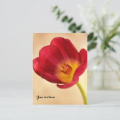 Enkele Roze Tulp Briefkaart (Staand voorkant)