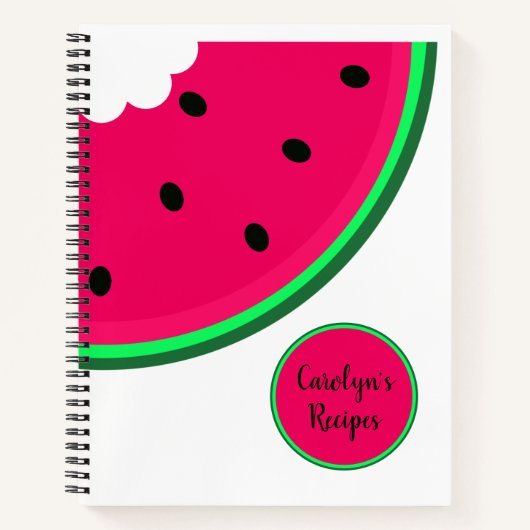 Enkele sappige rode watermeloen plak met jouw naam notitieboek (Voorkant)