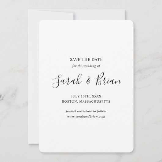 Enkele Save The Date Kaart (Achterkant)