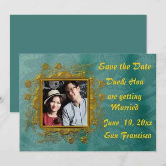 Enkele Save The Date Kaart (Voorkant / Achterkant)