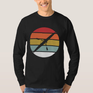 Enkele schedel roeien retro zonsondergang roeier s t-shirt