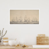Enkele schepen van het Amerikaanse Pacific Squadro Poster (Keuken)