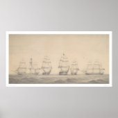 Enkele schepen van het Amerikaanse Pacific Squadro Poster (Voorkant)