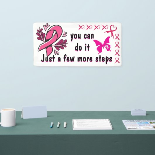 Enkele stappen Borstkanker Overlevende banner idee (Beurs)