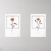 Enkele stengelbloemen met Abstract detail Muurkunst Sets (Voorkant)