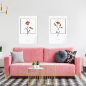 Enkele stengelbloemen met Abstract detail Muurkunst Sets (Woonkamer)