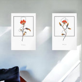 Enkele stengelbloemen met Abstract detail Muurkunst Sets