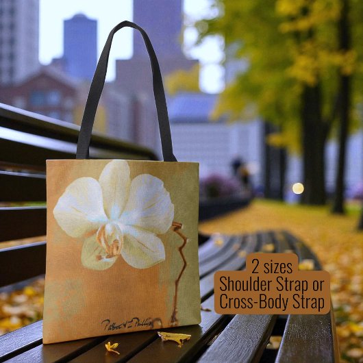 Enkele tropische orchidee bloem digitale schets tote bag