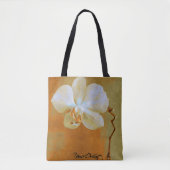 Enkele Tropische Orchidee Bloem Digitale Sketch Tote Bag (Voorkant)