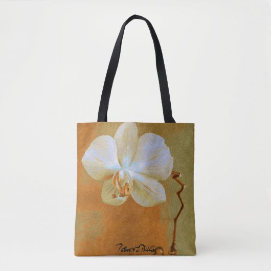 Enkele Tropische Orchidee Bloem Digitale Sketch Tote Bag (Voorkant)