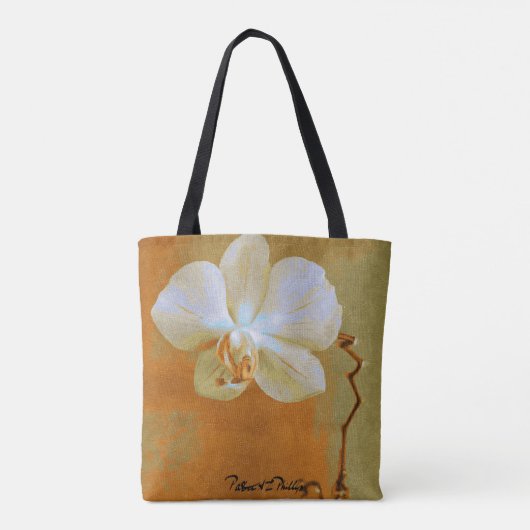 Enkele Tropische Orchidee Bloem Digitale Sketch Tote Bag (Achterkant)