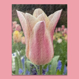 Enkele tulp bloem in de tuin Skagit Valley Legpuzzel