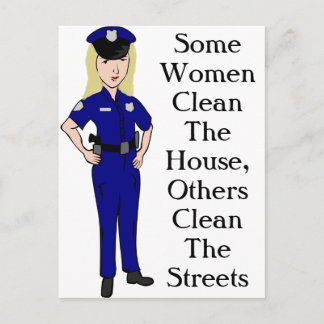 Enkele vrouwelijke Humor van de schoonmaakpolitie Briefkaart