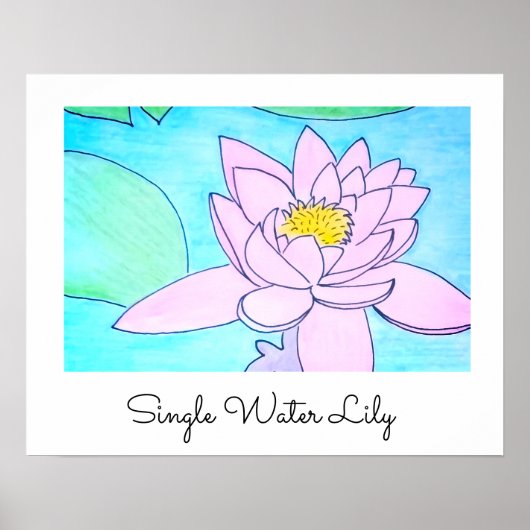 Enkele Waterlelie Poster (Voorkant)