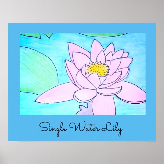 Enkele Waterlelie Poster (Voorkant)