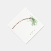 Enkele waterverf palm gouden monogram cocktail servet (Hoek)