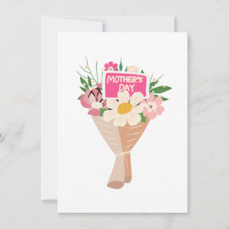 Enkele wenskaart boeket Moederdag Kaart