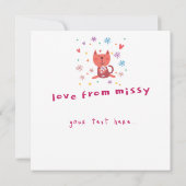 Enkele wenskaart poes 'love from' kaart (Achterkant)