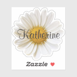 Enkele witte Daisy aangepaste naam gepersonaliseer Sticker
