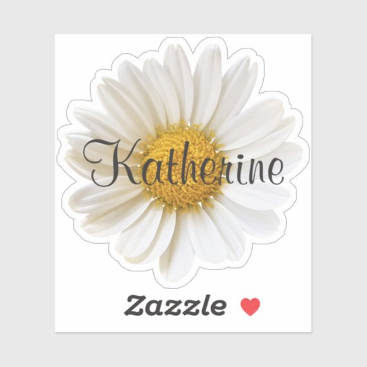 Enkele witte Daisy aangepaste naam gepersonaliseer Sticker (Vel)
