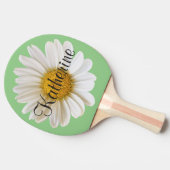 Enkele witte madeliefje met aangepaste naam Sage G Tafeltennisbatje (Zijkant)