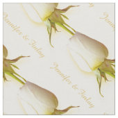 Enkele witte roos bruiloft aangepaste naam stof (Close Up)