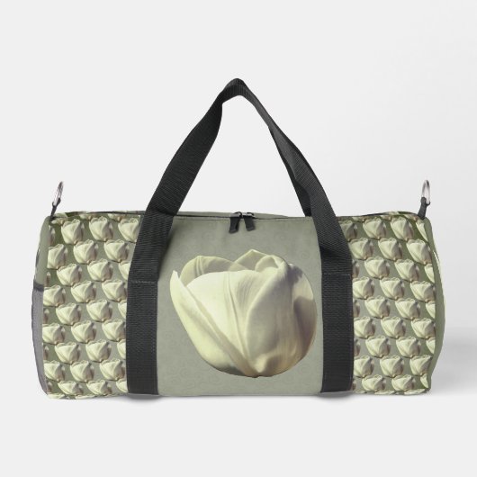 Enkele witte tulp bloem gepersonaliseerd plunjezak (Achterkant)